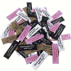 120pcs Personalized Woven Sewing Labels With Love for Clothing Garment
