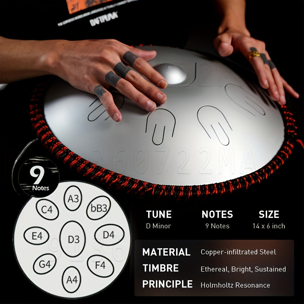 Handpan Drum 9 Note D Minor 35 56 Cm Tambor Yoga Meditation Music Drum