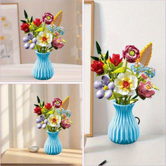Flower Bouquet Building Blocks Set DIY Decoration Unique Gift