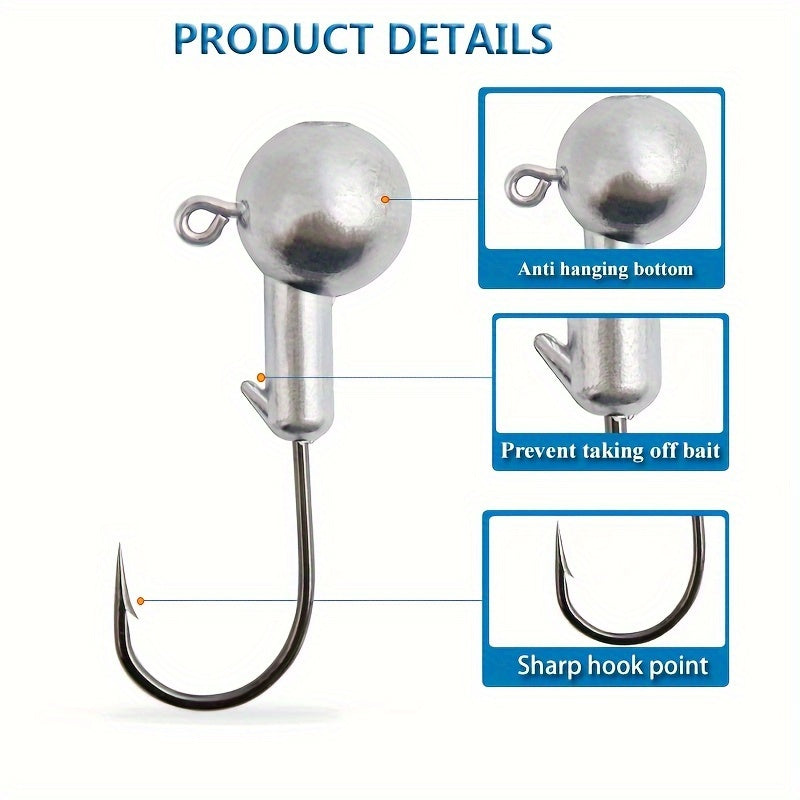 50pcs 7g 20g Fishing Hook Set Stiffened Jig Head Hooks Barbed Hooks