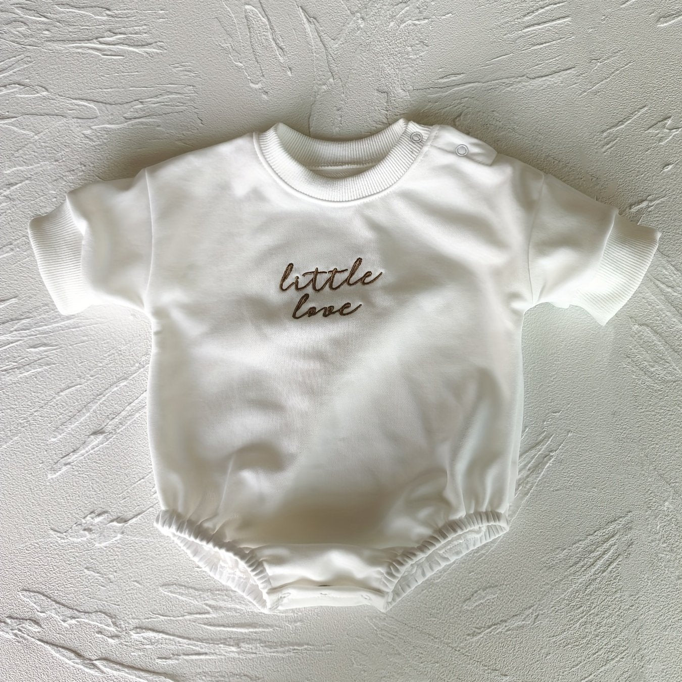 Baby Boys LITTLE LOVE Embroidery Onesie Short Sleeve Romper