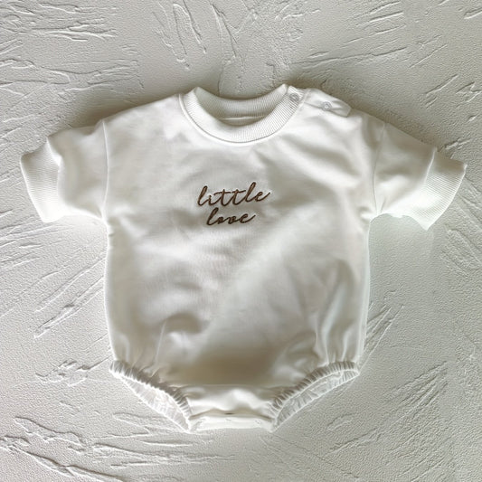 Baby Boys LITTLE LOVE Embroidery Onesie Short Sleeve Romper