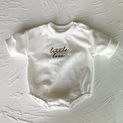 Baby Boys LITTLE LOVE Embroidery Onesie Short Sleeve Romper
