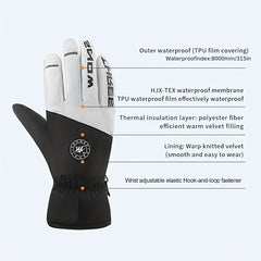 Waterproof Windproof Plush Gloves for Winter Outdoor Activities