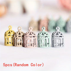 5 Mini Metal Birdcages for 1/12 Dollhouses DIY Scenes Collectible Gift
