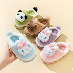 Cartoon Furry Girls House Shoes Non Slip Soft Bottom Indoor Walking Shoes