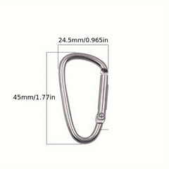 10pc Aluminum Alloy Keychain Hooks for Camping Hiking - Random Colors