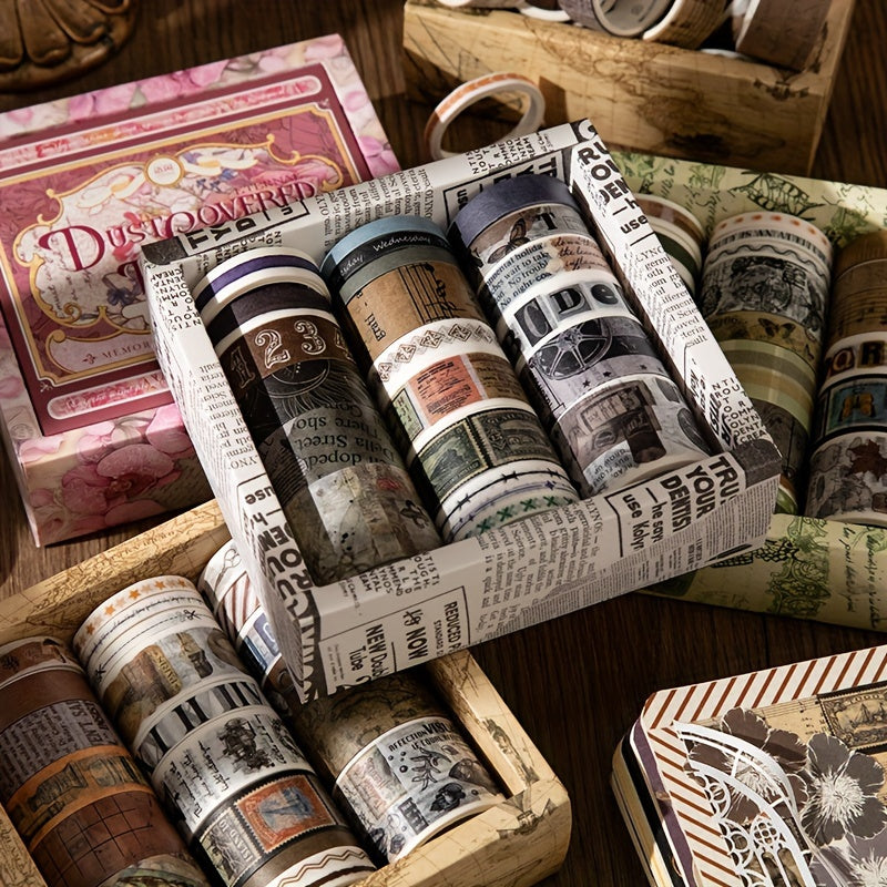 Box Plant Flower Butterfly Maps Washi Paper Tape for DIY Journaling
