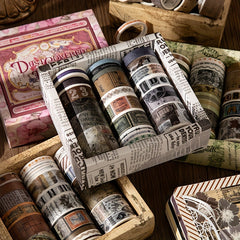 Box Plant Flower Butterfly Maps Washi Paper Tape for DIY Journaling