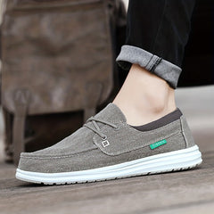 Men's Canvas Loafer Shoes Breathable Slip-On Shoes Spring and Summer