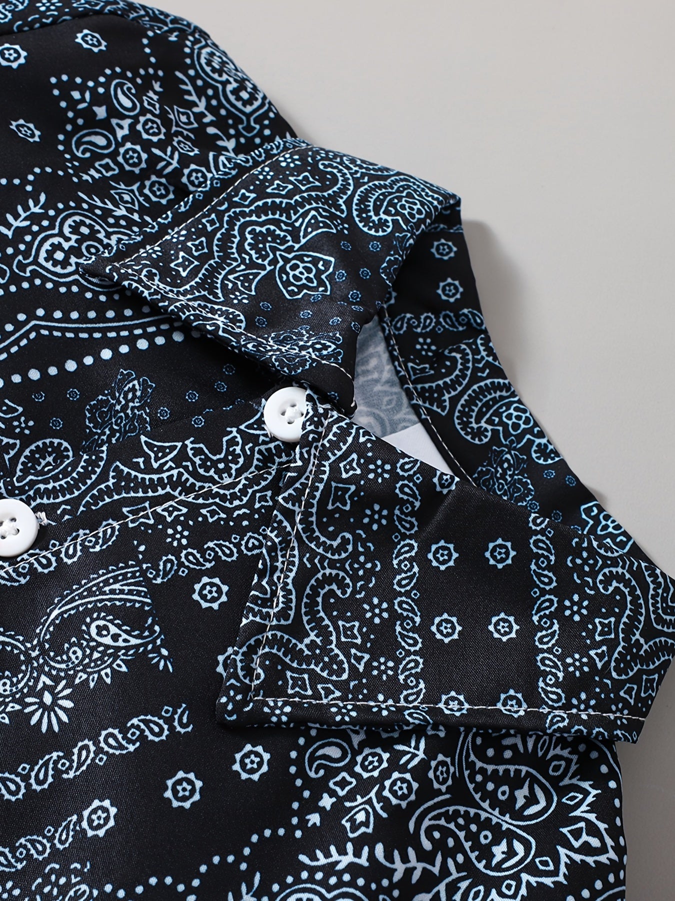 2pcs Toddler Boys Paisley Shirt & Shorts Set for Summer