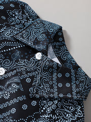 2pcs Toddler Boys Paisley Shirt & Shorts Set for Summer