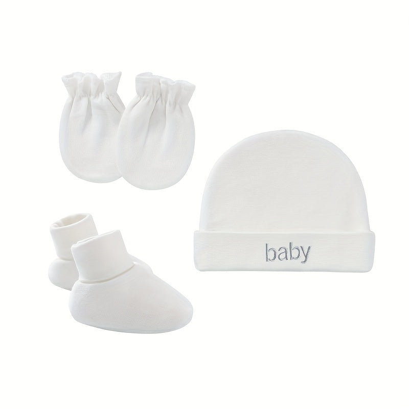 3 Piece Infant Baby Girl Gift Set Soft Hat Socks & Gloves