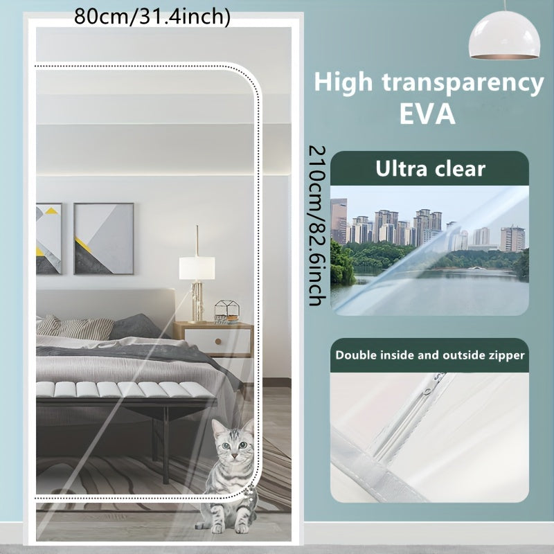 Insulation Door Curtain Zipper Door Cover - Prevent Cold Air