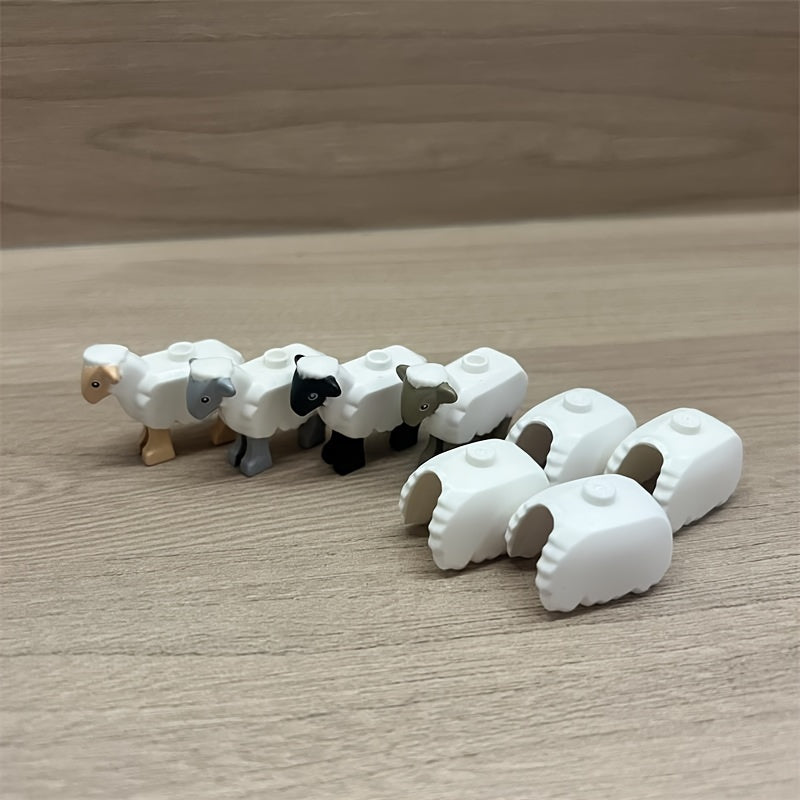 Sheep Farm Building Blocks Set for Kids, DIY Farm Toy Animal Model Puzzle Set