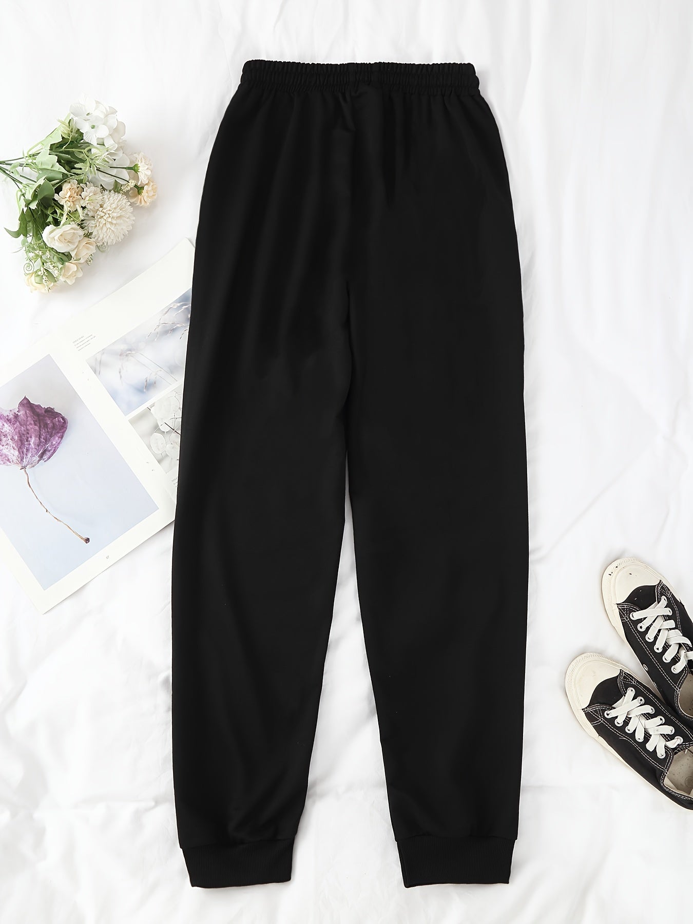 Butterflies Print Jogger Pants Drawstring Waist Casual Sports Sweatpants