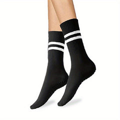 3 Pairs Non slip Yoga Socks With Grips Mid tube Socks Breathable & Comfortable