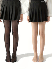 Girls Footed Leggings Bees Print Tight Fit Mesh & Thin Stockings Pants