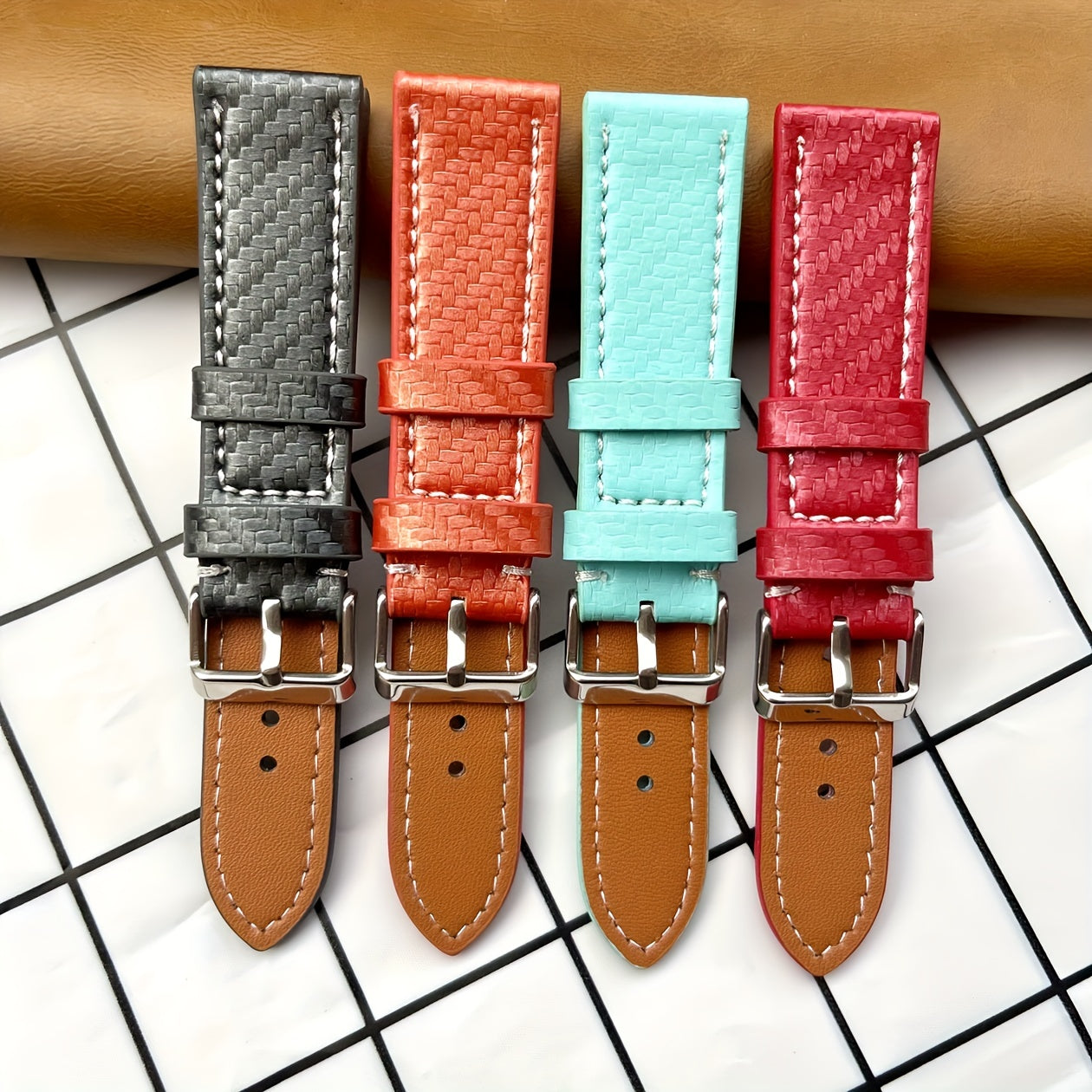 Carbon Fiber Texture Watch Strap 18-24mm