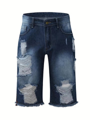Men's Ripped Denim Shorts