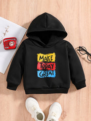 TODAY GREAT Letter Baby Boys Pullover Hooded Sweatshirt