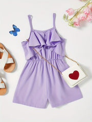 Girls Ruffled Off Shoulder Cami Jumpsuit Summer Clothing