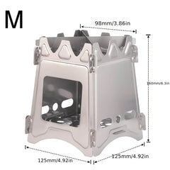 Portable Camping Wood Burning Stove Stainless Steel Lightweight Alcohol Stove