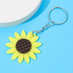 Acrylic Sunflower Keychain, Floral Bag Accessory