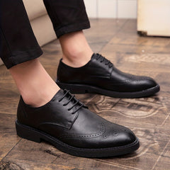 Men's Brogue Wingtip Derby Shoes Lace up Front Dress Shoes