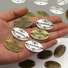 10pcs Retro Silvery Bronze Alloy Labels for DIY Clothes Hat Bag Sewing