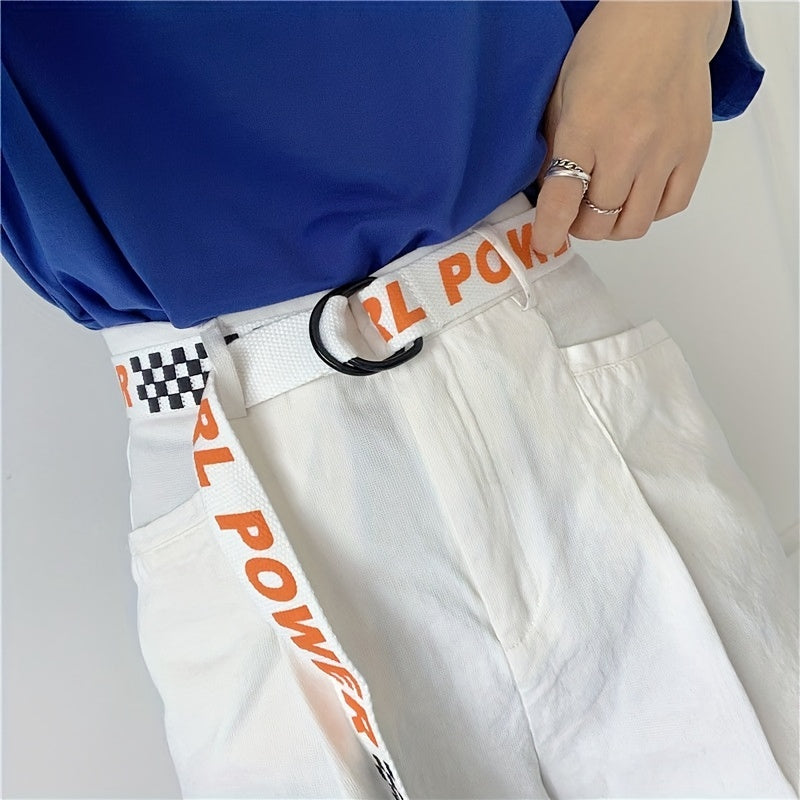 Casual Canvas Unisex Belt Women Men Long Waistband & Harajuku Jeans Belts