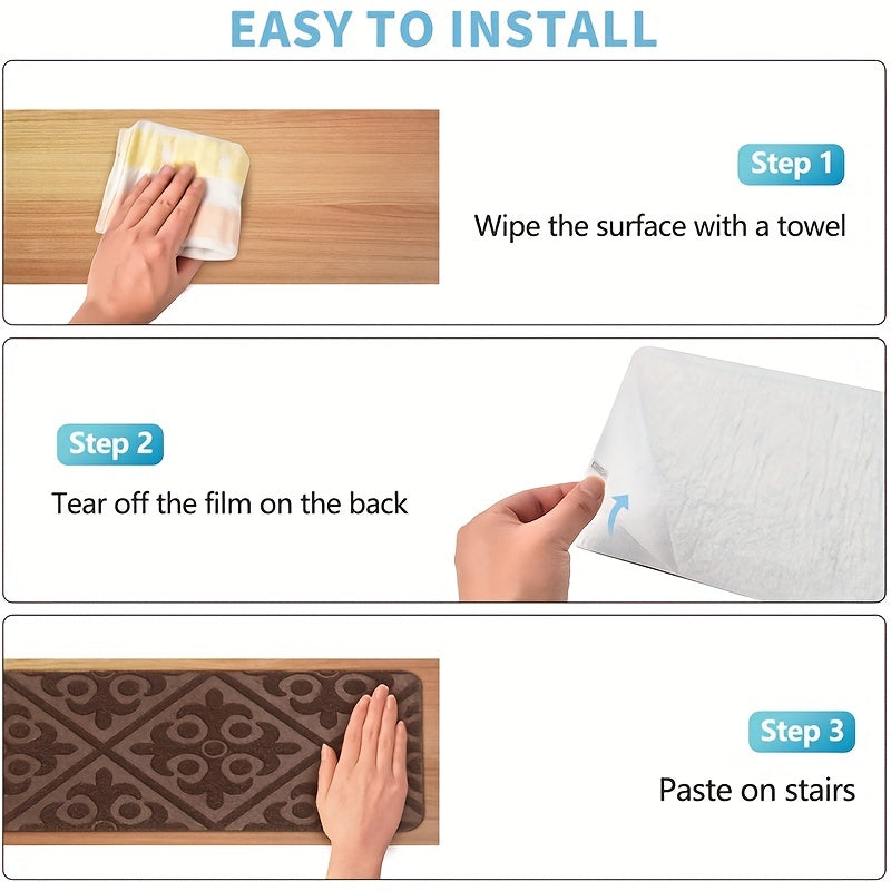 Non Slip Rubber Stair Mats Indoor/Outdoor Treads