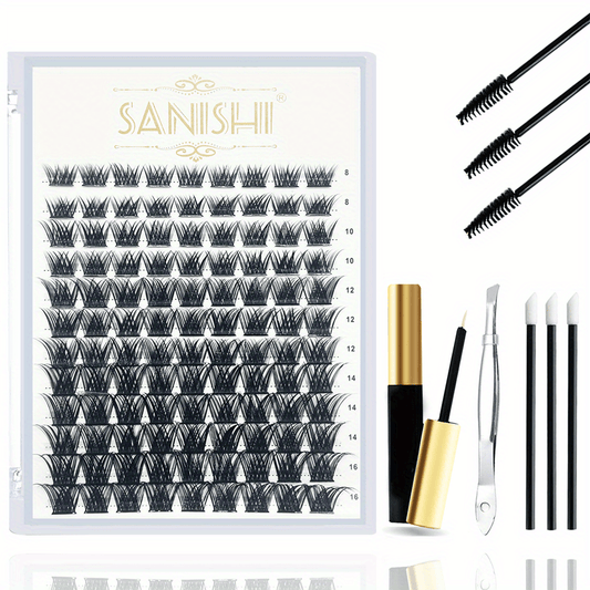 108 Clusters Eyelashes D Curling 8 16mm Soft Comfortable Reusable DIY Kit