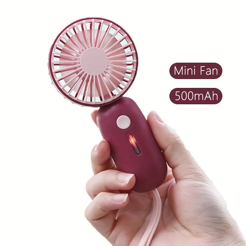 Mini Girls Handheld Fan Summer Portable Carry on Fan 3 Speeds