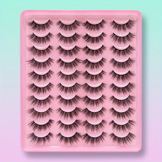20 Pairs 3D Silk False Eyelashes Fluffy and Curling Lashes