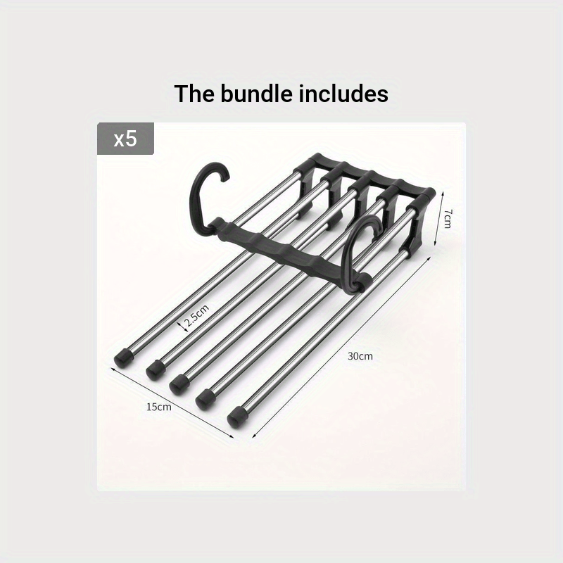 5 In 1 Magic Trouser Rack Hangers Stainless Steel Folding Pant Rack Tie Hanger
