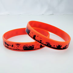 8pcs Retro Halloween Silicone Wristbands Bracelets Pumpkin Ghost Bat Fun