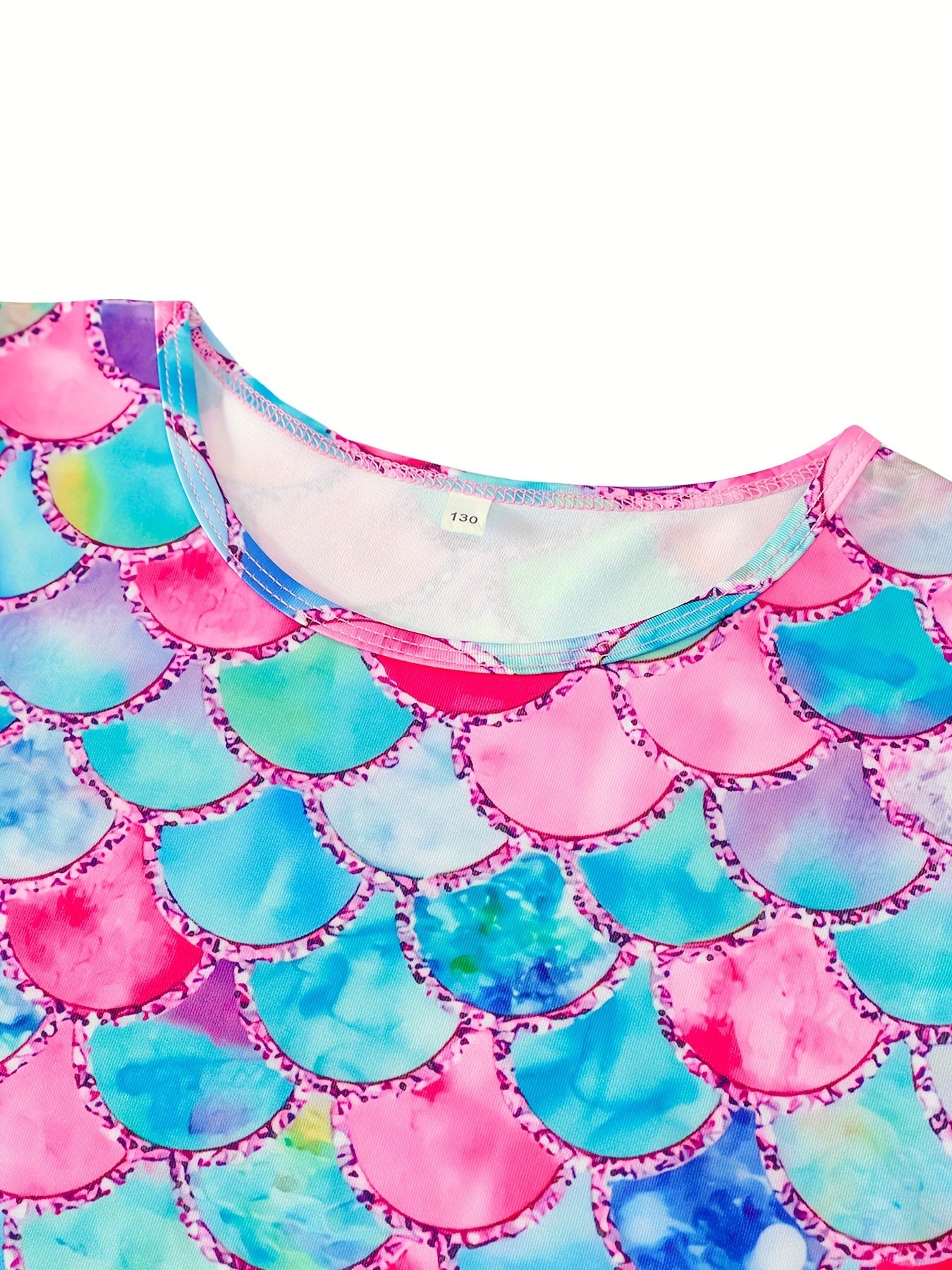 Sweet Girls Fish Scale Long Sleeve Dress for Party