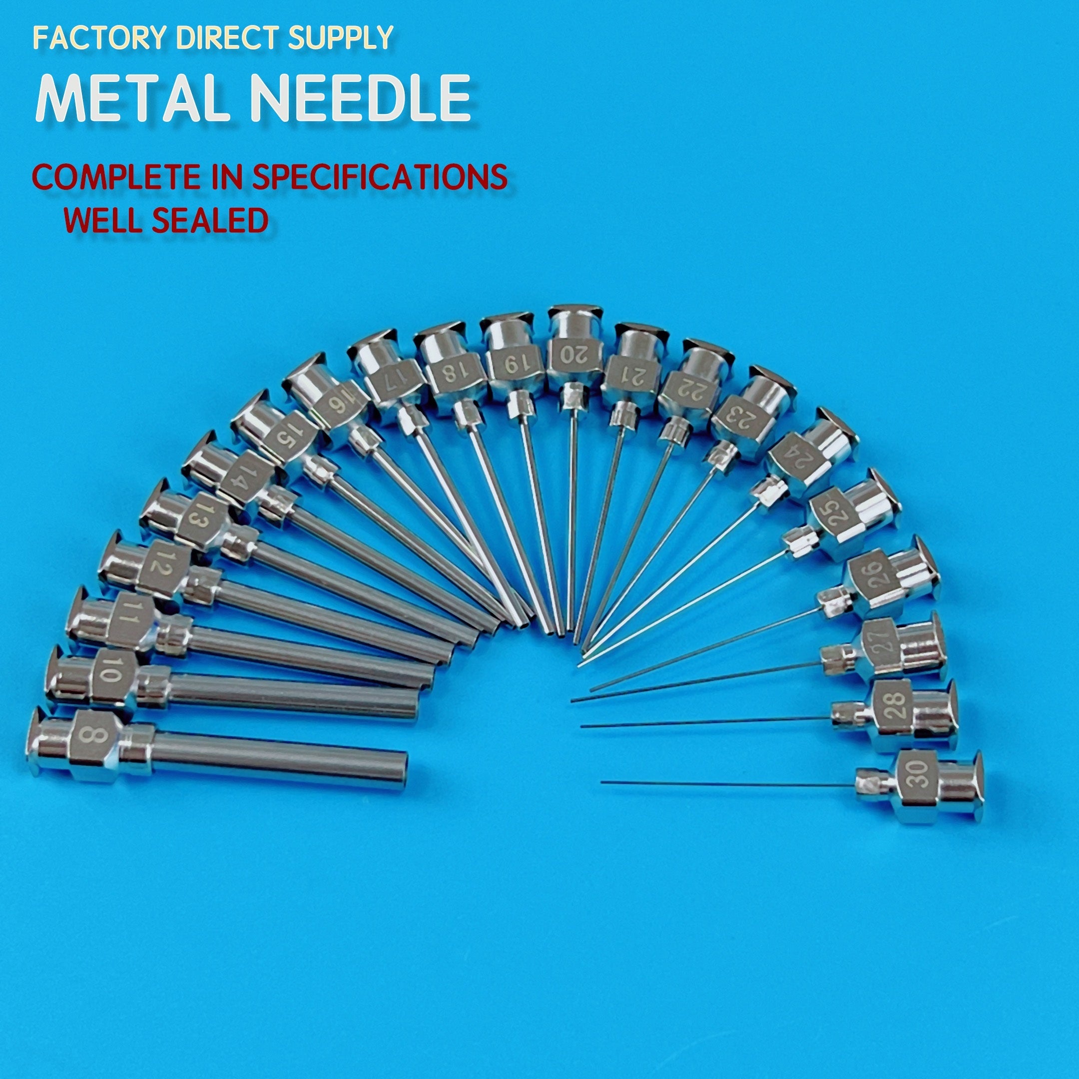 25 Single Tube Stainless Steel Metal Snap Lab Glue Filling Needle
