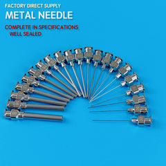 25 Single Tube Stainless Steel Metal Snap Lab Glue Filling Needle
