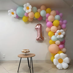 140pcs Daisy Macaron Balloon Garland Wedding Party Decoration