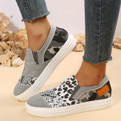 Colorblock Canvas Lace Up Flat Sneakers for Women