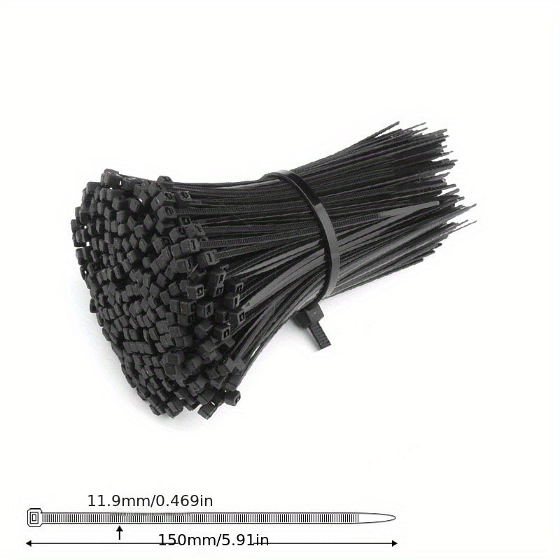 100pc Nylon Bundle Ties Thickened Extended Harness Ties Self-locking Storage