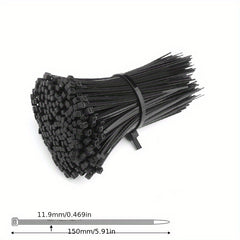 100pc Nylon Bundle Ties Thickened Extended Harness Ties Self-locking Storage