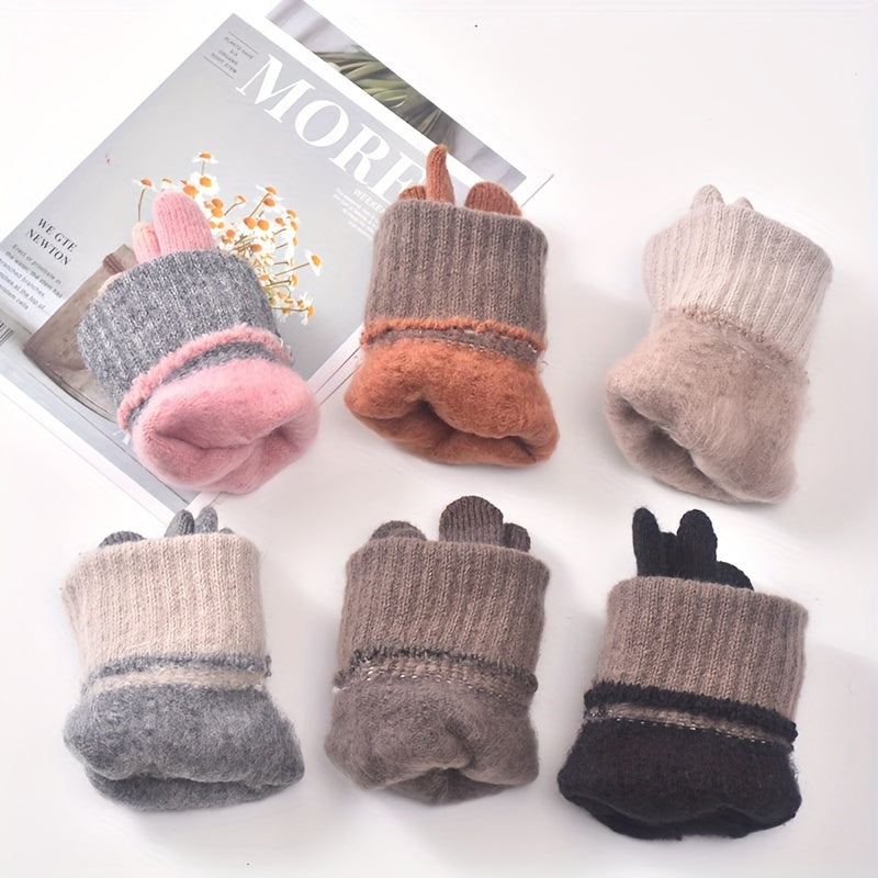 Warm Touch Screen Gloves for Autumn Winter Cycling Plush Thickened Gloves