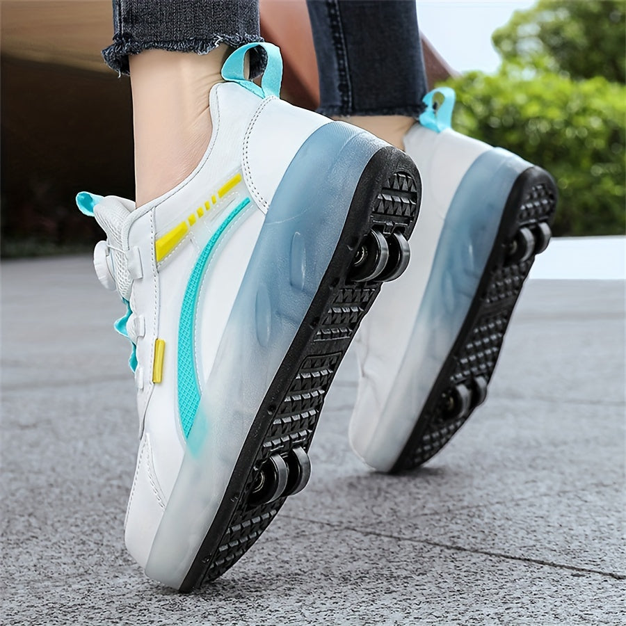 Kids Wheel Skate Sneakers with Rotating Buckle