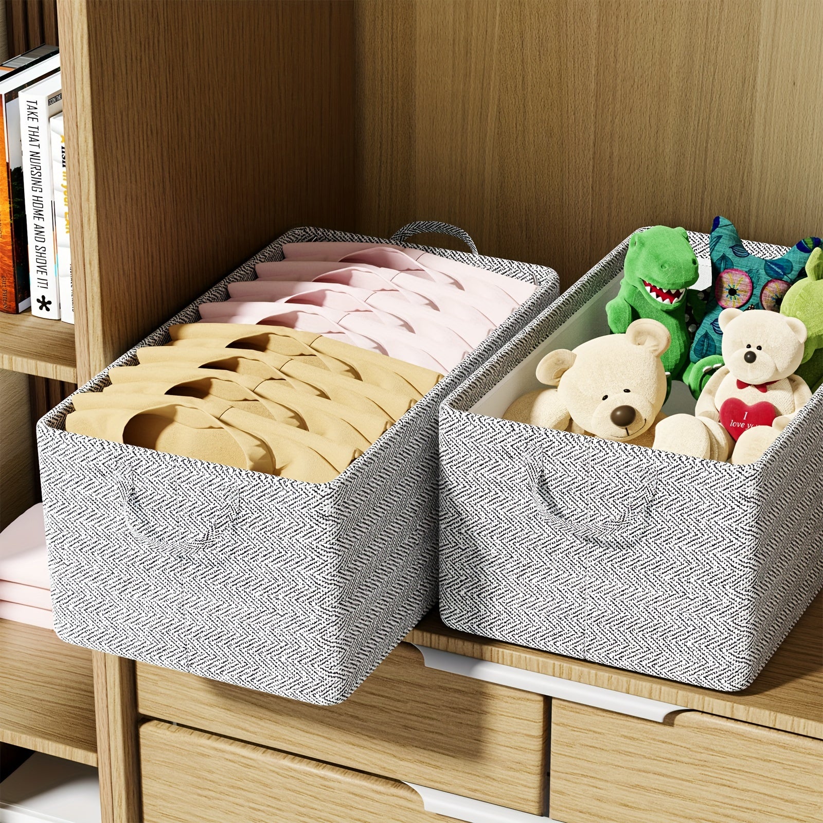 Non-Woven Storage Basket Durable Storage Box Large Capacity for Underwear Socks