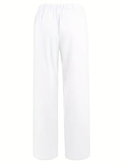 Casual Wide Leg Low Waist Pants Women's Clothing