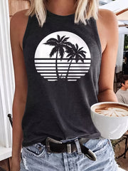 Graphic Print Sleeveless Tank Top Women's Clothing