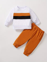 Toddler Boys Sweatshirt Top & Sweatpants 2pcs Outfit for 0-2 Years